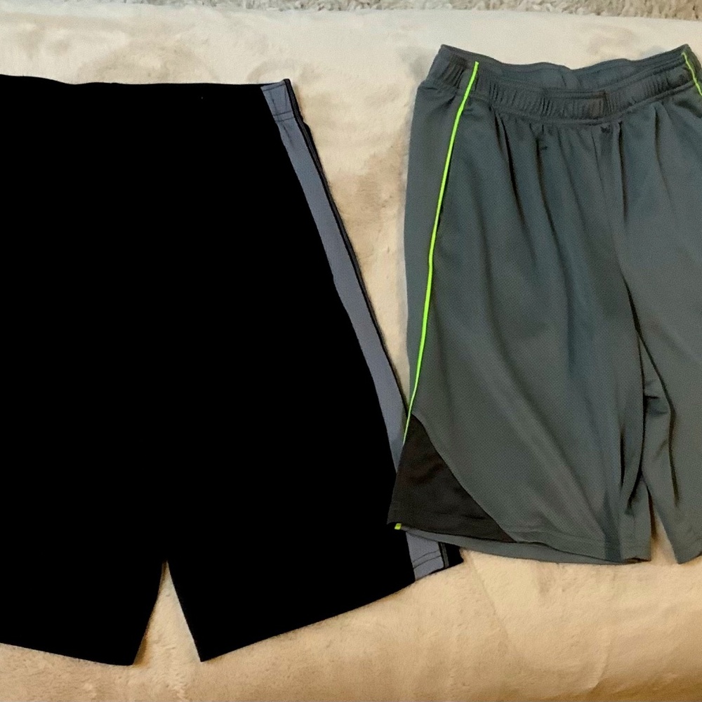 Champion Black Grey Athletic Shorts x 2 Grey Sz 16-18, Black Sz 18-20 Active